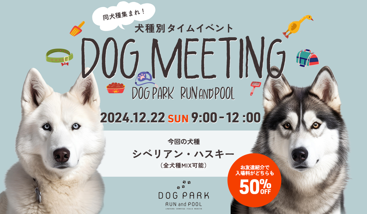 第21弾】12月22日(日)犬種別DAY シベリアン・ハスキー | DOG PARK RUN